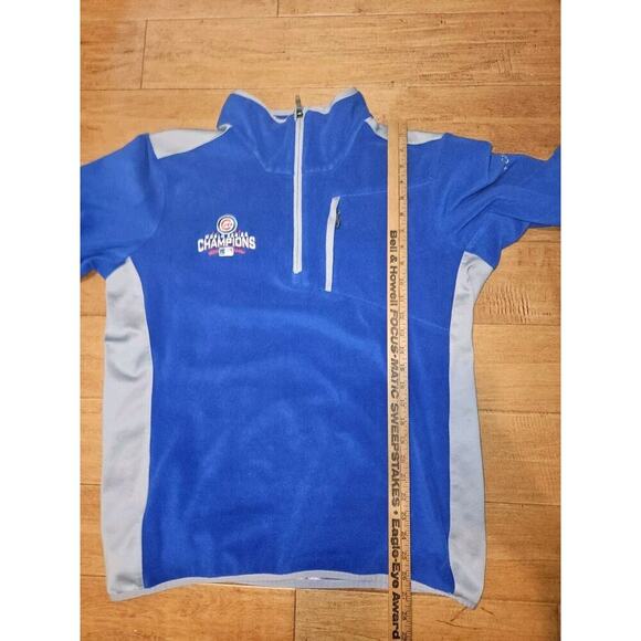 2016 World Champions Chicago Cubs Columbia Omni-Heat 1/4 Fleece Pullover Size L - Picture 10 of 14